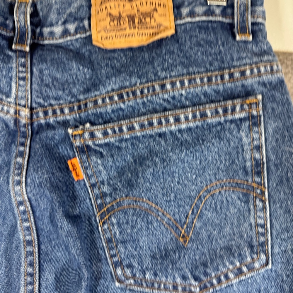 Vintage Levi's 90s Orange Tab Classic Blue Denim Jeans Straight Leg Size 34x32 - Picture 12 of 15